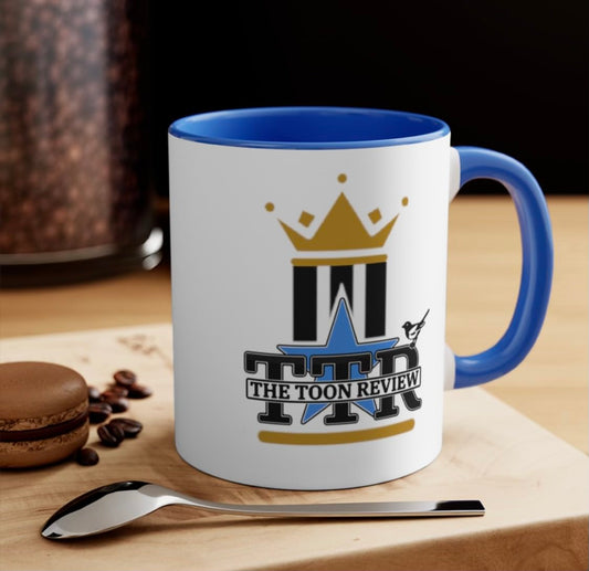 THE TOON REVIEW BLUE TWO TONE PERSONALISED MUG